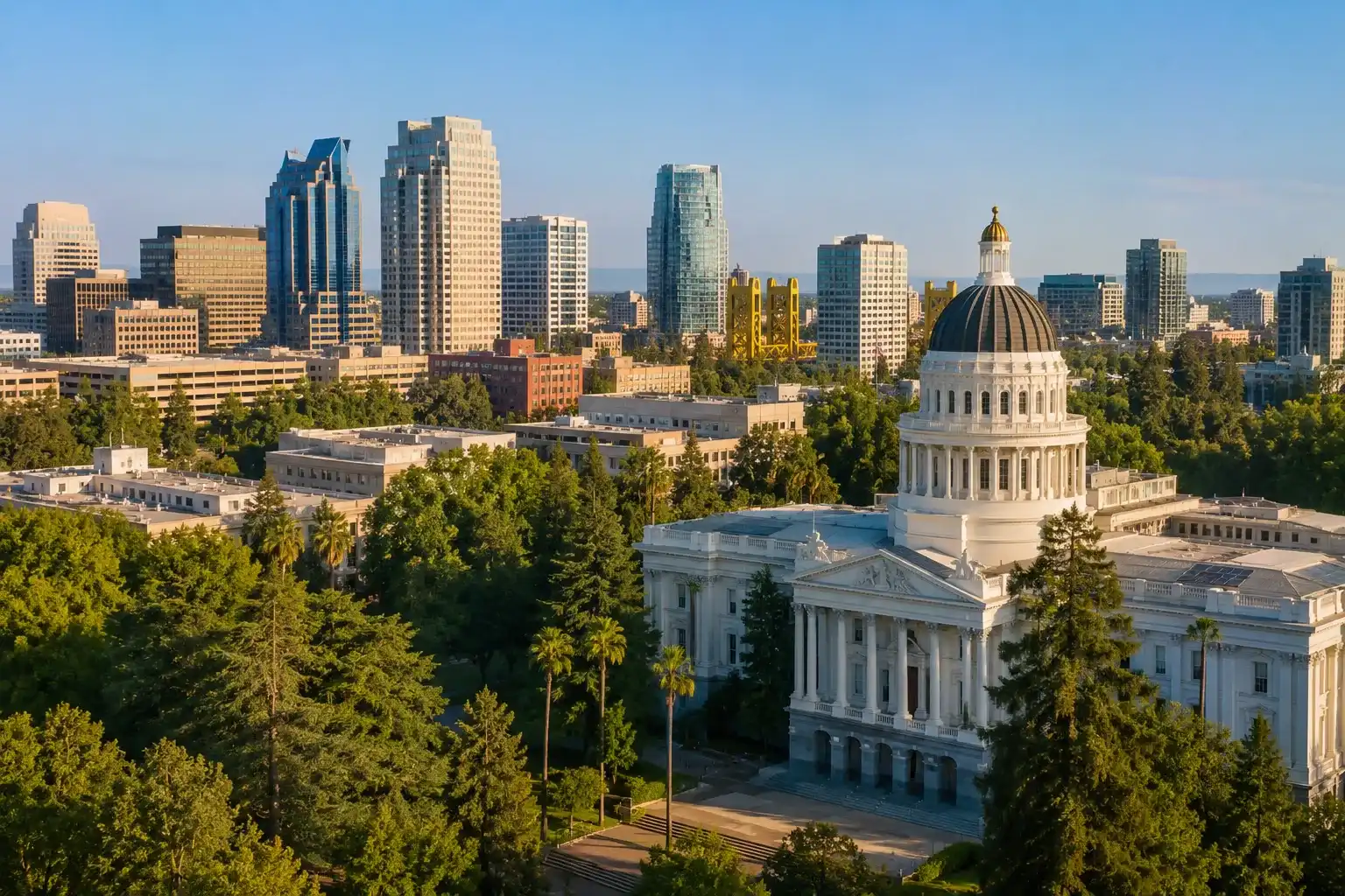 California State Capitol and downtown Sacramento