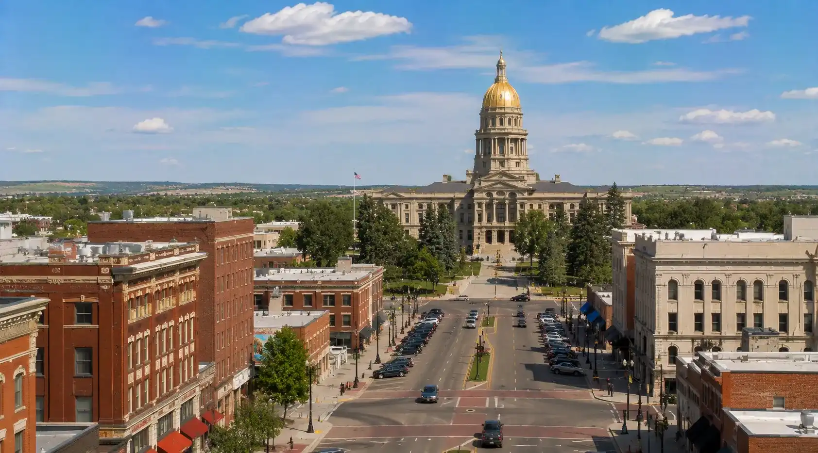 Wyoming State Capitol and historic downtown Cheyenne